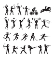 sports athletes women symbol silhouette set vector image