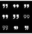 white quote icon set vector image