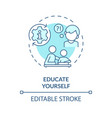 2d customizable thin line blue icon educate vector image vector image
