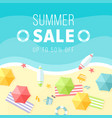 cartoon flat sunny hot beach background vector image