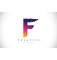 f feather letter logo icon design vector image