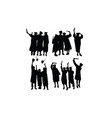happy graduation activity silhouettes vector image
