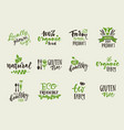 variety organic food stickers vector image vector image
