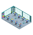 garment factory isometric composition vector image vector image