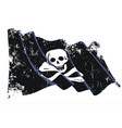 textured grunge waving jolly roger of black sam vector image