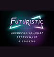 alphabet font set on dark futuristic cyberpunk vector image