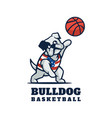 logo bulldog cute cartoon style vector image