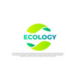 abstract green ecology logo open slide for eco vector image