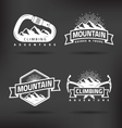 climbing mountain label vector image