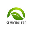 semicircle leaf logo concept design symbol vector image vector image