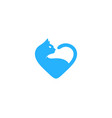 cat love logo icon design vector image