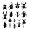 insect icons set vector image
