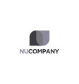 abstract letter n and u nu un monogram logo icon vector image vector image
