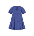 kids girls summer dress with collar buttons vector image vector image