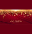merry christmas elegant design template gold fir vector image