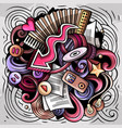 music hand drawn doodles vector image vector image