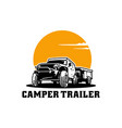adventure suv car with camper trailer vector image vector image