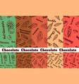 chocolate cocoa sweet dessert seamless pattern set vector image vector image