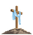 christian of wooden cross and shroud vector image vector image