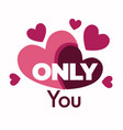 love symbol hearts or valentine day card decor vector image