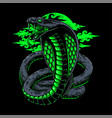 colorful creepy cobra with clouds background vector image vector image