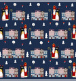 cute winter seamless fabric pattern with st vector image vector image