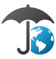 earth umbrella gradient icon vector image