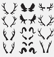horns set silhouette on the grunge hipster vector image