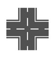 monochrome road intersection icon flat vector image vector image