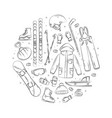 winter hand drawn sport equipment vector image vector image