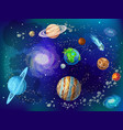 cartoon scientific space background vector image vector image