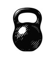 kettlebell sketch gym symbol vector image vector image