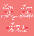 lettering about love vector image