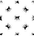 monkey pattern seamless black vector image