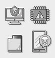 set spectre and meltdown technology virus vector image