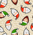 christmas santa claus patch icon seamless pattern vector image