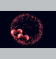 creative shiny bubble hearts with sparkle frame vector image