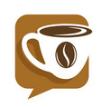 coffee house hot drink in cup and bean isolated vector image