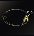 scissors comb and gold decorative pattern vector image vector image