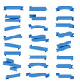 blue ribbon set in white background vector image