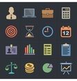 business flat metro style icons vector image