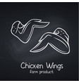 chicken wings chalkboard style vector image