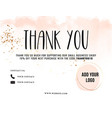 thank you card greeting customer service template vector image