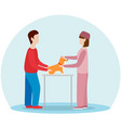 female veterinarian puppy dogs examination vector image