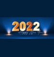 happy new 2022 year elegant gold text vector image
