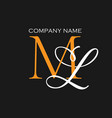 monogram logo design with the letters m and l vector image