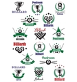 billiards snooker and pool emblems vector image vector image