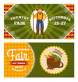country fair vintage invitation cards vector image