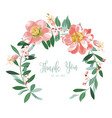 wreath of flowers in romantic white background vector image vector image