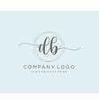 initial db feminine logo usable for nature salon vector image vector image